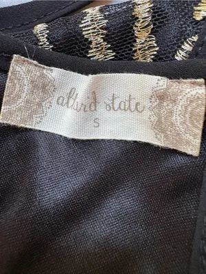 Altar’d State Black Gold Embroidered Maxi Dress Size S Formal Boho thumbnail 2