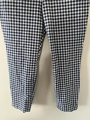 Old Navy Blue White Gingham Check Pixie Ankle Skinny Trouser Pants 16 Preppy thumbnail 3
