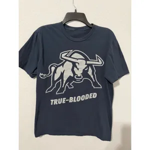 Utah State University Aggies Navy Blue Graphic T-Shirt True-Blooded Bull Silver thumbnail 5