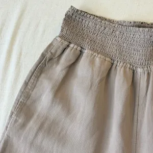 Calypso St. Barth Smocked Linen Blend Wide Leg Pants Womens L Tan Beachy Relaxed thumbnail 10