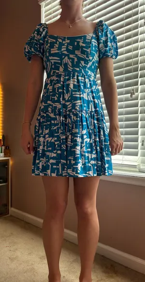 Japna Blue and white dress thumbnail 1