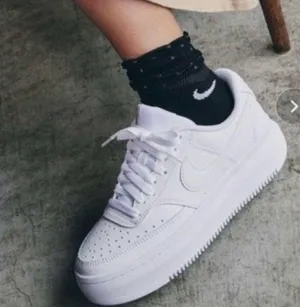 Nike Court Vision Alta White Leather Platform Sneakers Size 5 thumbnail 1