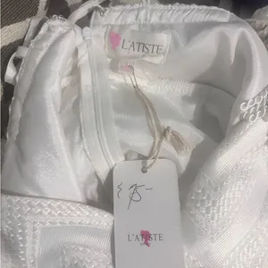 L’Atiste Chrome White Fringe Mini Dress New With Tags, Size L (Holiday / Party thumbnail 9