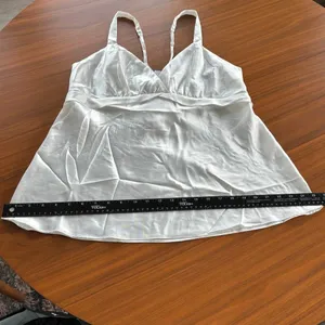 Flora by Flora Nikrooz White Satin Blouse Slinky Sleepwear Tank Top Summer‎ XL thumbnail 10