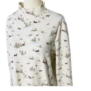 VINTAGE CROFT & BARROW Snowy Granny Turtleneck Top thumbnail 3