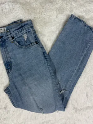 Abercrombie & Fitch 90s Straight Ultra High Rise Jeans Size 2 XS 26 Distressed thumbnail 3