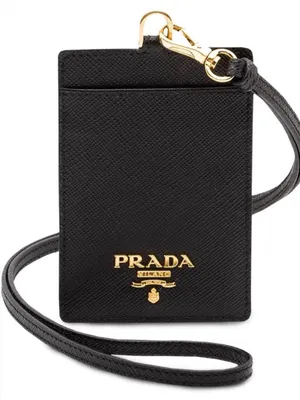 Prada Black Saffiano Leather ID Badge Holder thumbnail 1