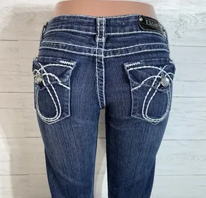 L.A. Idol USA Blue Bootcut Denim Jeans (Women's SZ 9) Actual 31X33 thumbnail 5