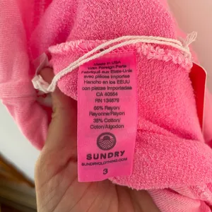 New SUNDRY Women's Stripes Sweatpants in Pigment Dyed Pink Neon size 3/L thumbnail 9