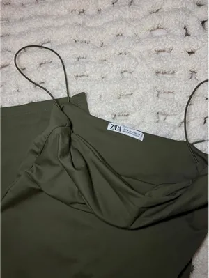 Zara Women's Green Dress thumbnail 2