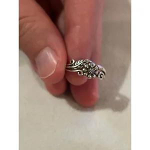 Ring band 925 sterling silver unique rare size 6 flowers thumbnail 4