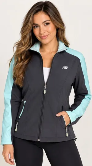 New Balance Women’s M Softshell Fleece Lined Colorblock Athletic Jacket thumbnail 1