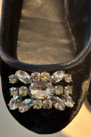 LAUREN Ralph Lauren | ladies rhinestone velvet ballerina flat shoes. Size: 8B thumbnail 13