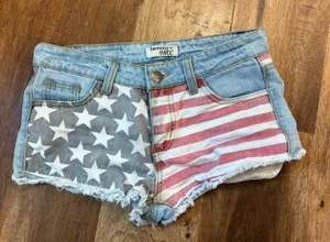 American Flag jean shorts thumbnail 1