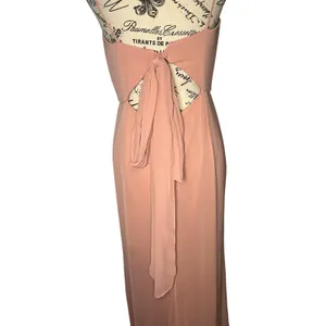 Thread Tie-Back Cutout Trumpet Bridesmaid Gown with Front Slit Desert Rose‎ EUC thumbnail 11