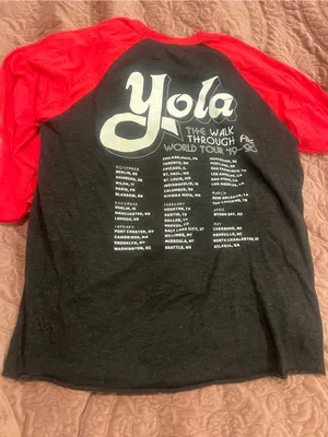 Women’s Black & Red Raglan Graphic Tee with Rainbow Music Print thumbnail 2