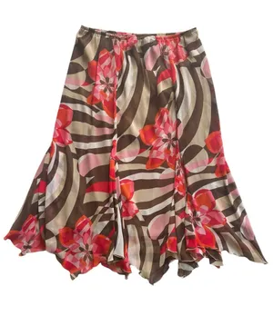 Y2K Whimsigoth Boho Chic Coastal Cowgirl Handkerchief Hem Midi Skirt Size M NWT thumbnail 1