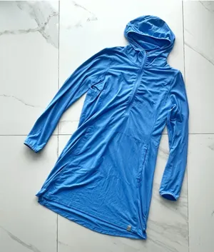 L.L. Bean dress size Small light blue Sand Beach Cover-Up Hooded Tunic thumbnail 1