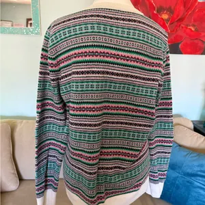 Talbots Multicolor Fair Isle Wool Nylon Lamb Wool Stripe Crew Sweater L thumbnail 5