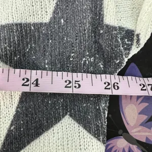 Altar'd State Star Print Knit Sweater Womens Small Stretch Oversized Patriotic thumbnail 12