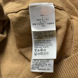 Calvin Klein Womens Camel Tan 100% Cotton Long Sleeve Polo Sweater Large thumbnail 6