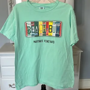 Marthas Vineyard Comfort Colors Beach Bum License Tshirt Cotton Shirt Womens M thumbnail 2