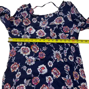 Billabong Dress Medium Floral Blue Open Back Summer Dress thumbnail 7