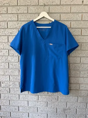 Figs Catarina One Pocket Scrub Top Royal Blue Size Large thumbnail 2