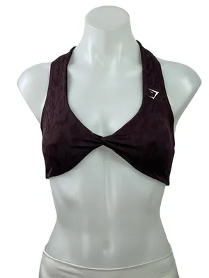Gymshark Adapt Animal X Whitney Brown Seamless Twist Front Sports Bra Tank Top S thumbnail 1