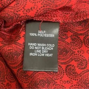 Lulu's Women's S Burgundy Black Paisley Whimisgoth Fairy Grunge Chic Wrap Blouse thumbnail 7