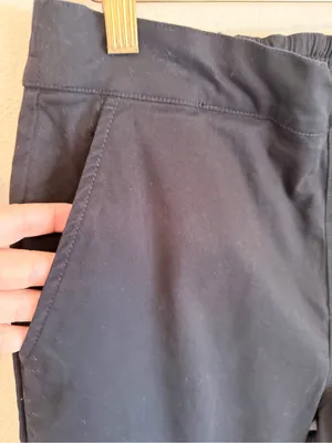 STUSSY women's cotton pull up straight leg pants black, size L thumbnail 11