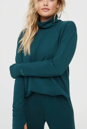 Offline by Aerie Over The Top Mock Neck Top Forest Green Women’s Medium thumbnail 1