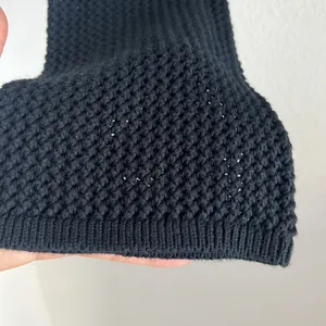 Hollister Black Open Knit Squared Neck Wide Sleeve Top Small thumbnail 4