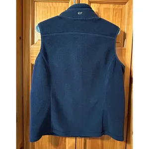 Vineyard Vines Marthas Vineyard Fleece Vest Womens L‎ Large Full Zip Navy thumbnail 3