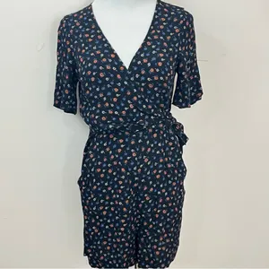 Madewell Wrap-Front Romper in Prairie Posies 4 thumbnail 2