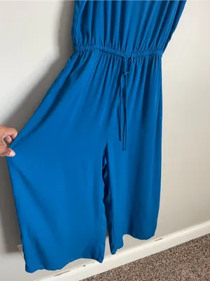 SHOW ME YOUR MUMU Blue Cropped Jumpsuit Sz M thumbnail 3