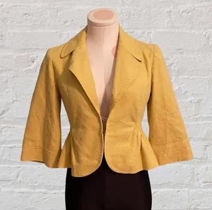 Reiss Cropped Yellow Blazer thumbnail 1