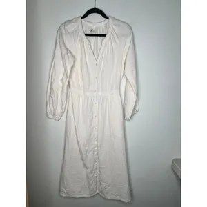 Pact Cream Gauze Midi Dress Size Small thumbnail 2