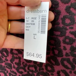 NWT Dressbarn size L animal print sweater dress tulip hem flouncy hem. thumbnail 8