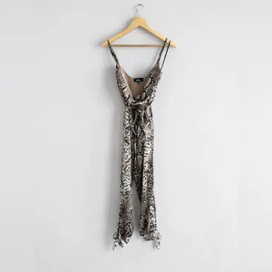 Lulus Jasper Beige Snake Print Surplice Jumpsuit thumbnail 2
