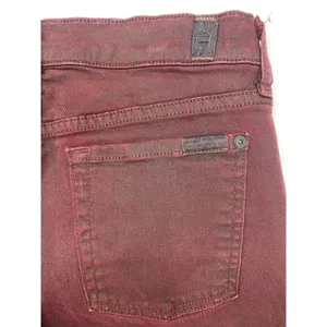 7 For All Mankind High-Waist Ankle Skinny Coated‎ in Merlot Women's Jeans sz 28 thumbnail 12