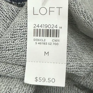 Loft Blue Grey A‎ Line Knee Length Skirt Size Medium Metallic Specs NWT thumbnail 5