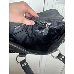 Y2K 90's Polo Jeans Ralph Lauren Shoulder Bag Small Black Studded Canvas Purse thumbnail 5
