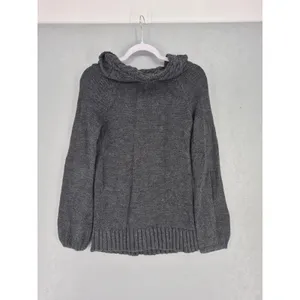 Bebe Womens Sweater Charcoal Grey Cowl Neck Cable Knit Chunky Small thumbnail 2