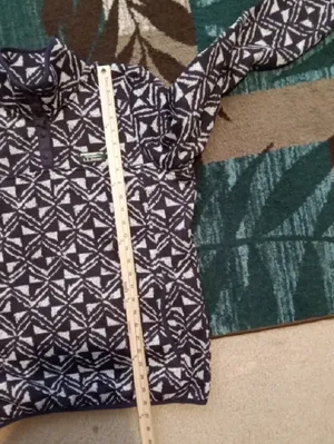L.L.Bean & White Patterned Fleece Pullover Cabincore Gorpcore Womens L thumbnail 8