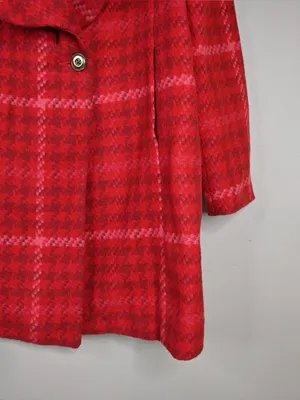 Cabi Women's XL Red Plaid Shawl Collar Evita Coat thumbnail 6