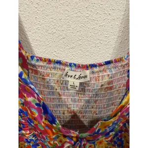 For Love & Lemons Sasha Dress Womens Large Multicolor Floral Puff Sleeve Mini thumbnail 4
