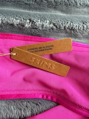 SKIMS Swim Bandeau Top Size 3x Hot Pink Shine Spandex Y2K Coastal Cowgirl thumbnail 4