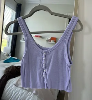 Aerie Real Soft Light Purple Tank Top thumbnail 1