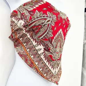 NWT Cotton Candy LA Womens Red Paisley Boho Festival Bandana Scarf Tube Top XS/S thumbnail 3